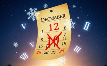 A creative December calendar showing the number 12 replacing the number 10.